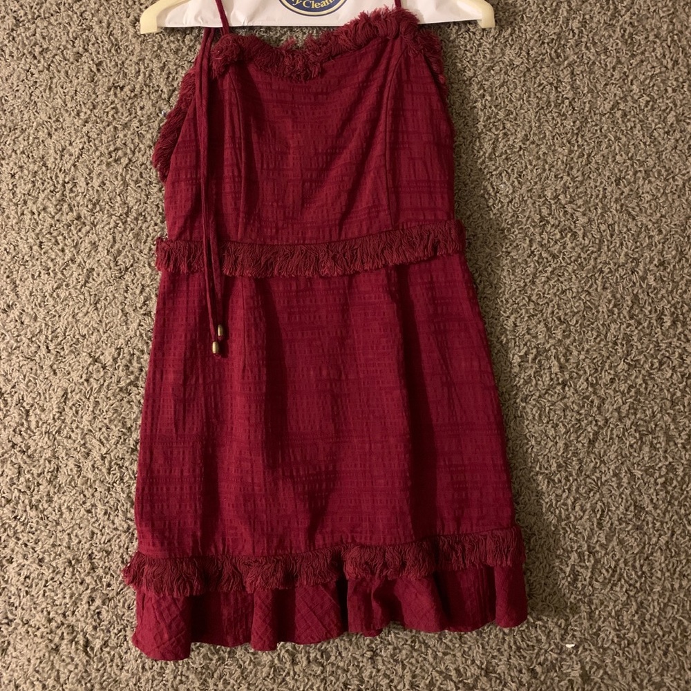 Skyler + Madison Maroon Game Day Dress